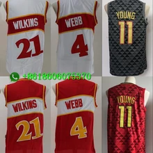 A+++ Качественная мужская одежда для взрослых#21 Dominique Wilkins 4 Spud Webb 11 Trae Young Jersey Atlanta