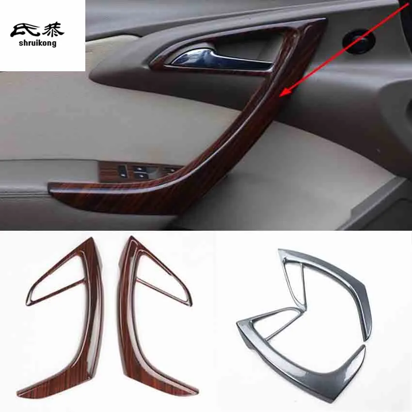 2pcs/Lot ABS Carbon Fiber Grain or Wooden Front Interior Door Armrest Decoration Cover for 2009-2014 OPEL ASTRA J P10 | Автомобили и