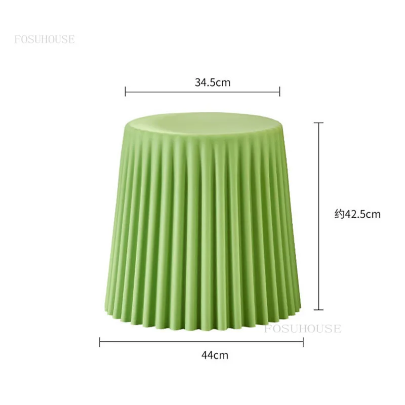 Modern Minimalist Plastic Stool Living Room Bedroom Furniture Low Stool Round Bucket Stackable Colorful Multi-functional