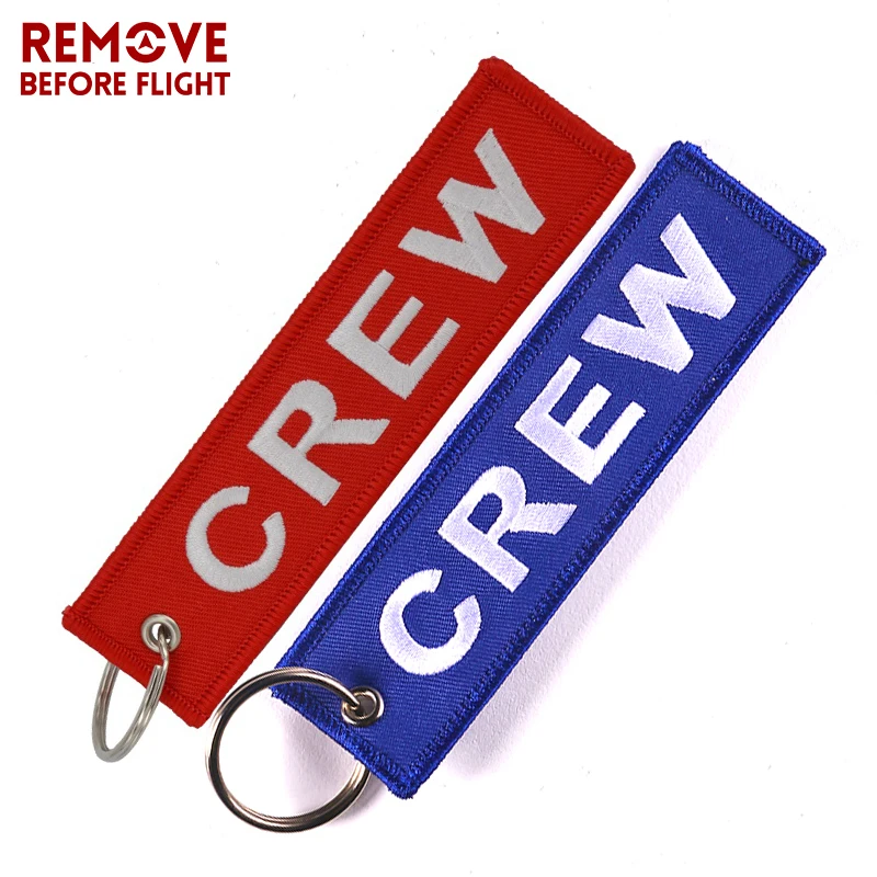 Fashion Jewelry Crew Key Chains OEM Keychain Jewelry Luggage Tag Safety Label Embroidery Crew Key Ring Chain for Aviation Gifts 03