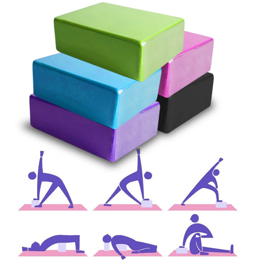 2pcs Yoga Brick Eva Yoga Block Colorful Foam Block Bolster Yoga Exercise Workout Training Bodybuilding Equipment Yoga Cushion