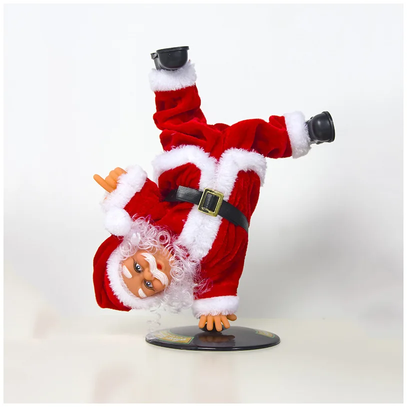 Новые рождественские украшения электрические перевернутые уличные танцы Санта Клаус музыкальные рождественские детские украшения-игрушки детские игрушки