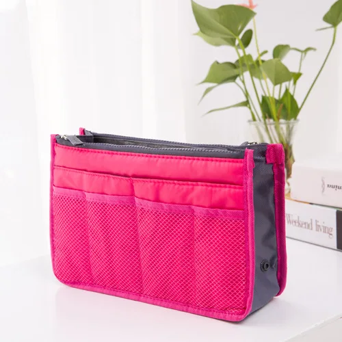 Высококачественная плотная Большая вместительная косметичка для хранения, нейлоновая дорожная сумка-Органайзер, сумочка-кошелек, косметичка для женщин - Цвет: Rose red