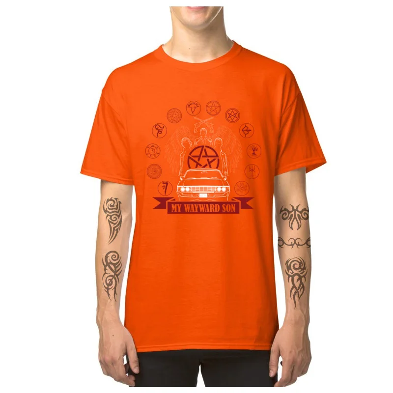 Dominant Men Tshirts My_wayward_son_1_7356 Casual Tops T Shirt Summer/Autumn Cotton Fabric Round Collar Tops Shirts Short Sleeve My_wayward_son_1_7356 orange