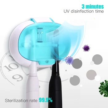 

Antibacteria UV Light Ultraviolet Toothbrush Sterilizer Cleaning Lamp Disinfection Box Suction Cup Holder For Tooth Brush