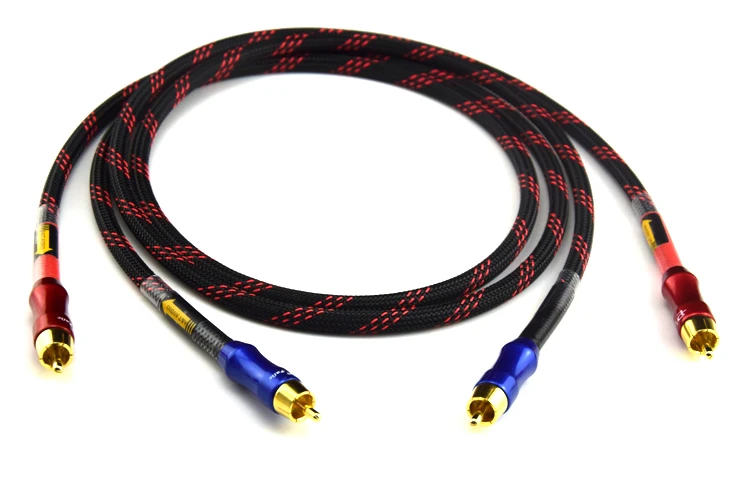 Spedizione Gratuita Hifi Stereo Pair Cavo Rca Cavo Di Interconnessione Audio Hi-Fi Premium Ad Alte Prestazioni Da 2Rca A 2Rca