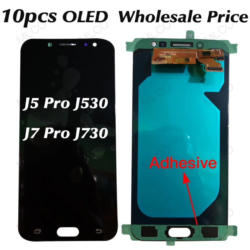 10 шт./лот для Samsung J5 Pro 2017 J530 дисплей J7 J730 ЖК-дисплей с сенсорным экраном в сборе Oled