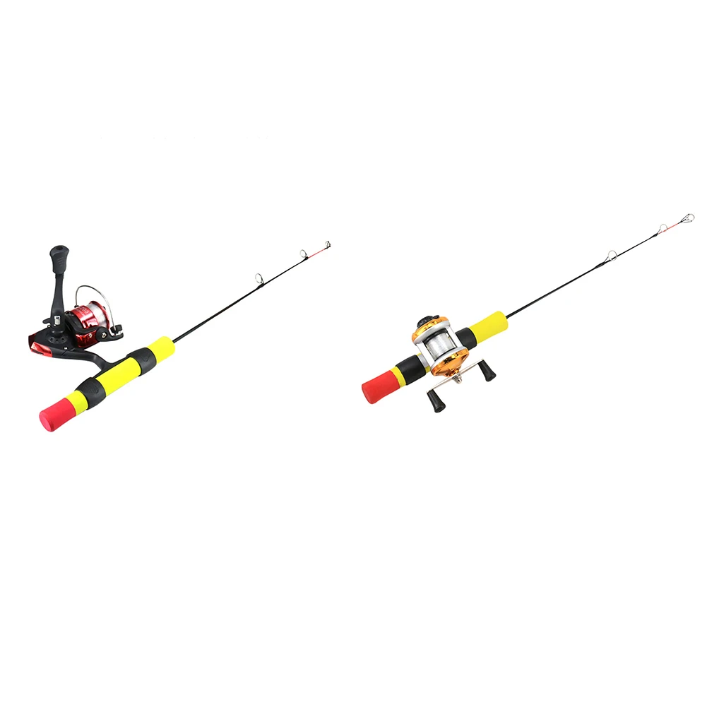 Spinning Fishing Mini Portable Telescopic Winter Ice Fishing Rods Reel Wheel Metal Set Carbon Heavy Eva Fishing Tackle