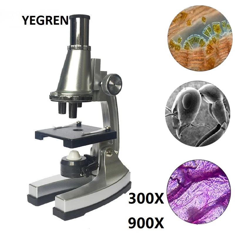 Children Educational Microscope 300 600X 900X Illuminated Bio-microscope Toy Learning Science Christmas Birthday Gift Microscope