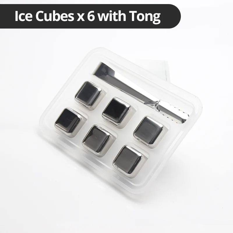 Reusable Ice Cubes For Drinks -Metal Ice Cube - Chills Drinks Without Diluting Them -  With Storage Tube with Tongs and Tray