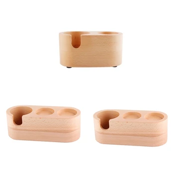 

HOT SALE Reusable Barista Wood Coffee Tamper Holder Espresso Stand Base Maker Accessories Coffee Sets