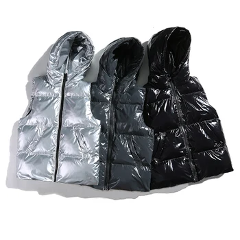 

2019 Winter New Korean Version Of The Trend Of Japanese Solid Color Loose Tooling Men's Glossy Casual Vest