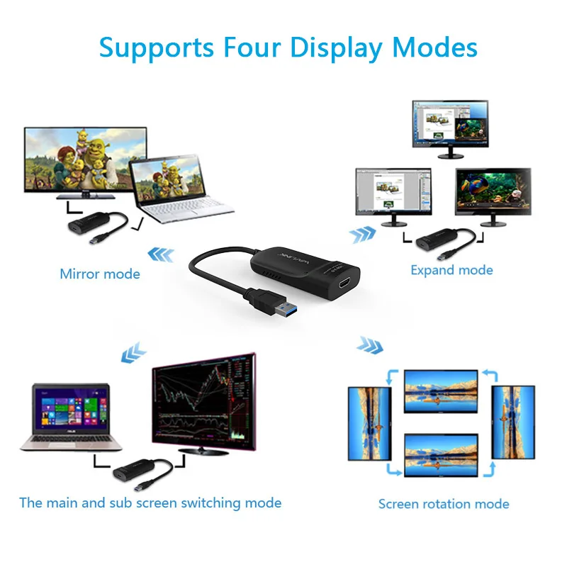  Wavlink USB 3.0 To HDMI Multi Monitor Video Graphic Adapter HD 1080p Output External Video Card Ada