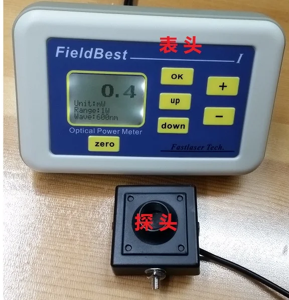 

High Precision Laser Power Meter Broad Spectrum 0.1mW-2W Range0.1mW Resolution Ratio