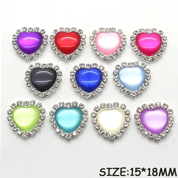 

High-end simple 10pcs diy wholesale price crystal cat eyes wedding heart jewelry accessories rhinestone crafts exquisite product