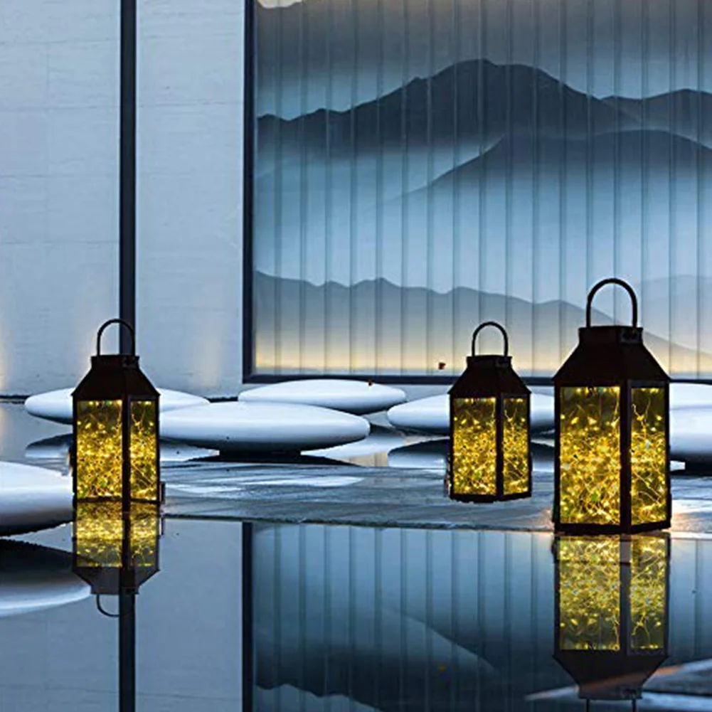 

Garden Lantern Shape Home Night String Lights Copper Wire Solar Lamp High Brightness Decoration Hanging Outdoor Garden