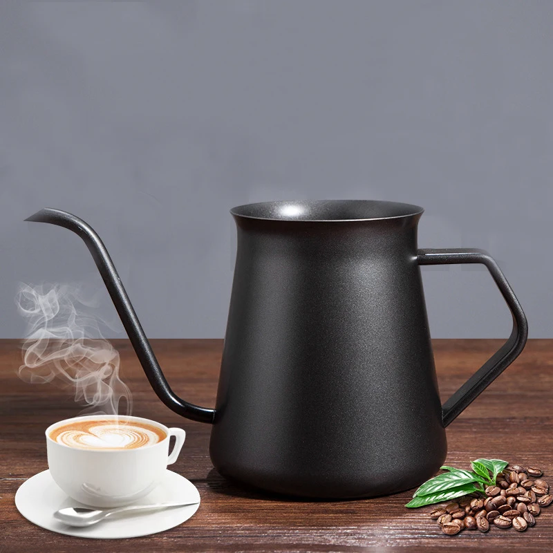 

400ml Thin Mouth Pot with Lid Stainless Steel Japanese-style Hand-wash Pot Hanging Ear Pot Coffee Pot Thickened Mini Pot Teflon