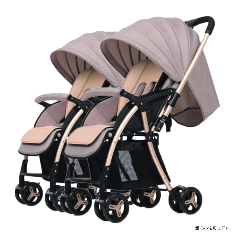  Fast shipping  Twin baby strollers can sit reclining two-way implementation baby pran Light foldabl