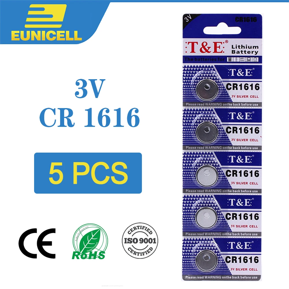 5 шт. Литиевые Батарейки 3 в CR1616 CR 1616 батарейки DL1616 ECR1616 LM1616 для часов игрушек