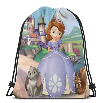 

New Hot Sofia Fashion Cartoon Student School High Quality Backpack Boys Woman Girls Drawstring bag