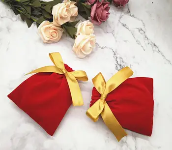 

2020 Red Velvet Candy Boxes Gift Packaging Containers Organza Gift Bags Jewelry Packaging Bags Wedding Party Decor Event Supply
