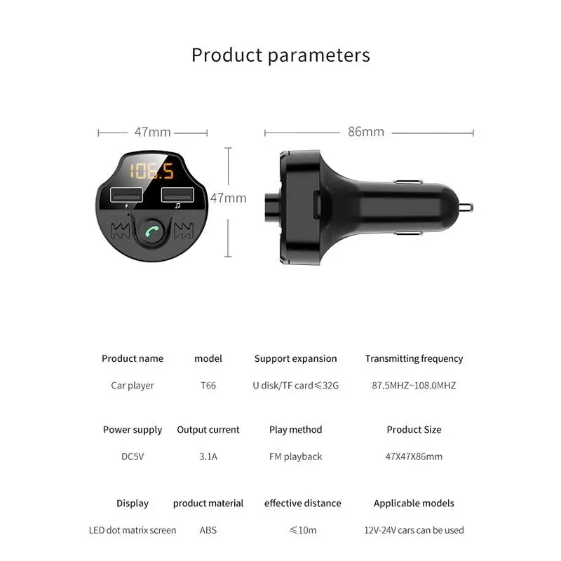 Bluetooth автомобильный fm-передатчик Handsfree FM модулятор стерео аудио mp3-плеер автомобильный комплект с 3.1A быстрой зарядкой двумя usb-портами