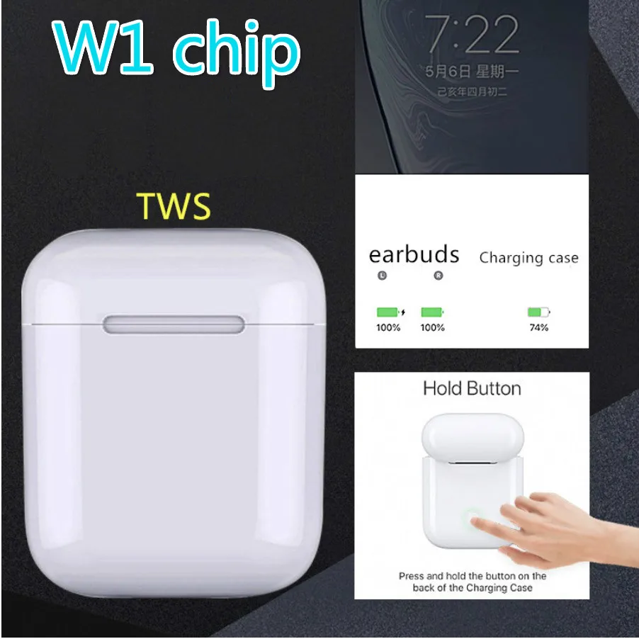 

10Pcs/With sensor function 1nd generation W1 chip App Pop-up animation Earphone Wireless Bluetooth Connect Headphone headset