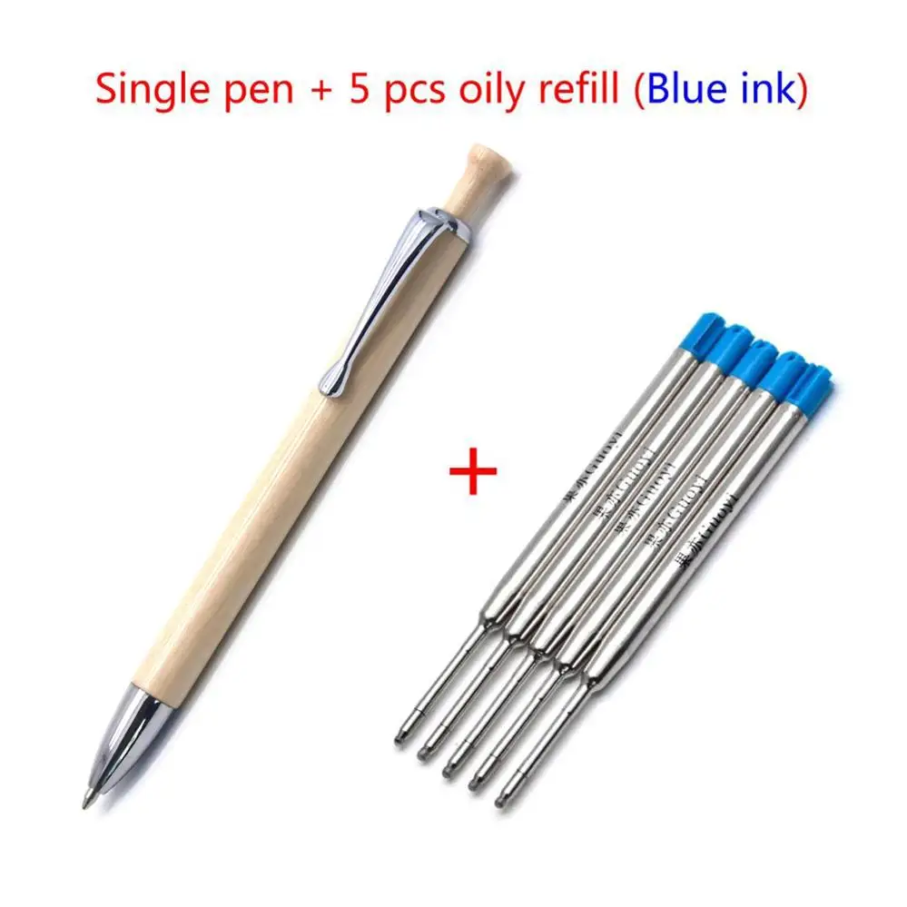 Pen-5 Blue refills CCCAGYA A125 новая деревянная шариковая ручка высокого качества обучающая ручка школы офиса заправка& Отель бизнес Пишущие принадлежности подарочная ручка - Цвет: Pen-5 Blue refills
