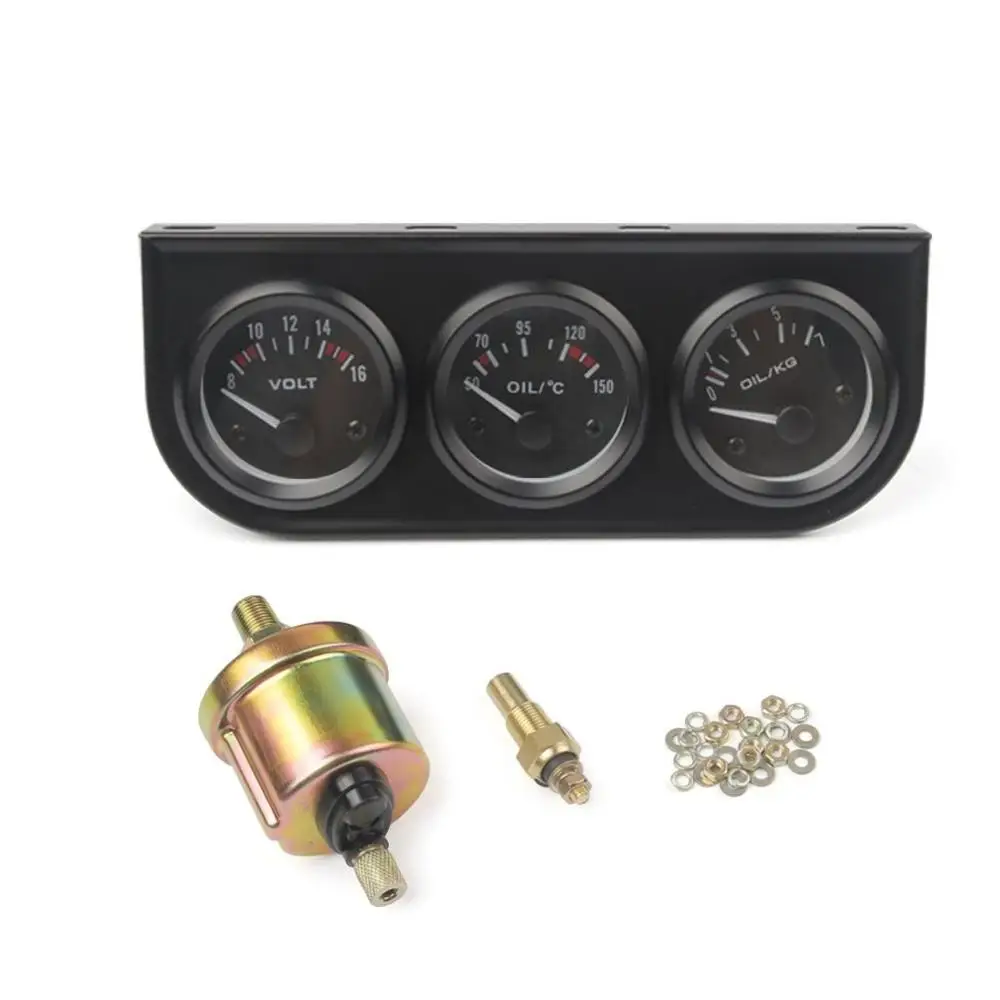 

Car Modification Three-In-One Voltage Meter Oil Temperature Meter Oil Pressure Water Temperature Triple Instrument