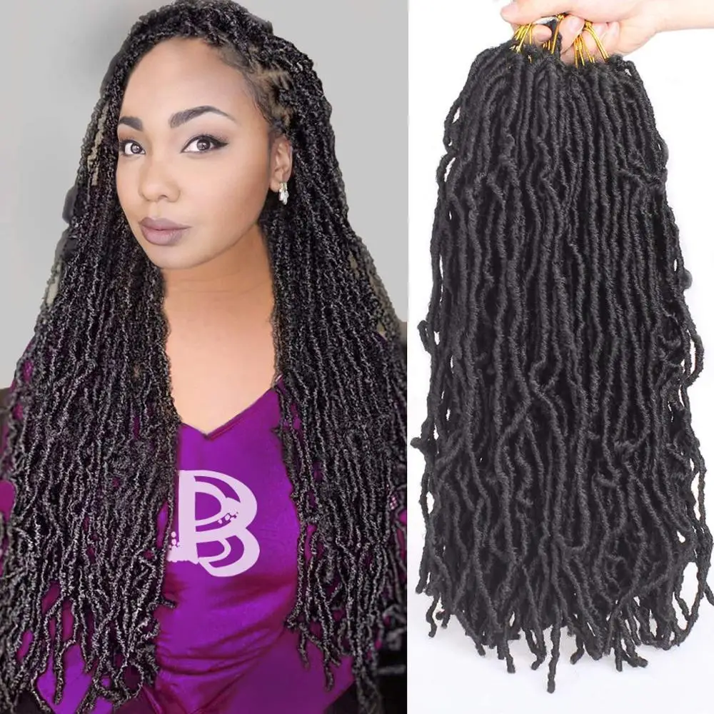 Xtrend синтетический Nu мягкий Locs вязание крючком коса Faux Curly волосы косы расширение