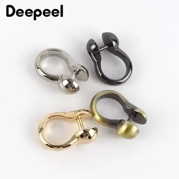 

Deepeel 4pcs Metal D Ring Buckle Detachable Screw Clip Buckles DIY Luggage Handbag Bag Clothing Hardware Craft Accessories BF004