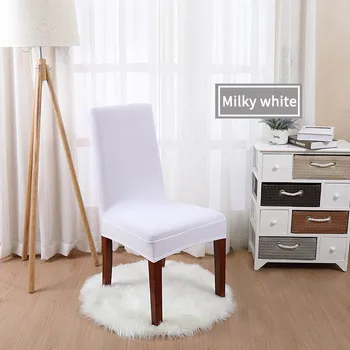 

1Pcs Pure Color Chair Cover Anti-dirty Restaurant Decor Removable Seat Case Elasticity Spandex Pure Color Home Textile