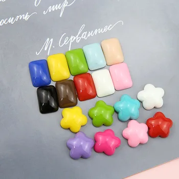 

Min order 50pcs/lot color resin Flat back beads handmade geometric shape pendant diy earrings/garment charms accessory