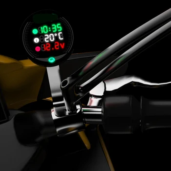 

Hot Waterproof 9-24V 3-in-1/5-in-1 Night Vision Motorcycle Voltmeter volt gauge Display Table LED voltmeter in moto
