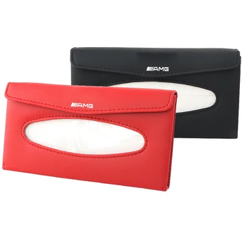 

1PCS Leather For Mercedes benz A B R G Class GLK GLA C300 Car Sun visor Tissue Box Pumping Creative Paper Napkin Box Organizer