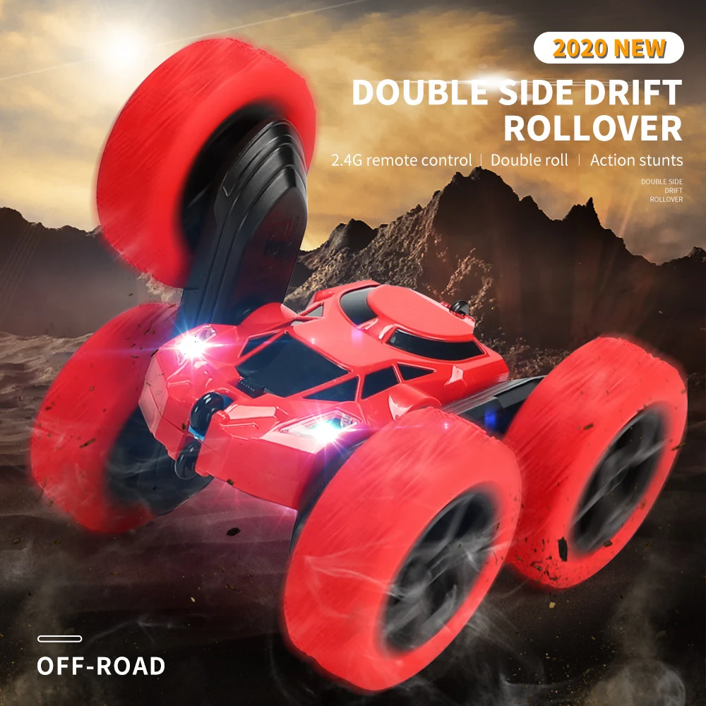 1/18 RC Car 360 Degree Roll Double Sided Stunt Car High Speed Rotating Toy Car Cool Headlight Children's Toy Car