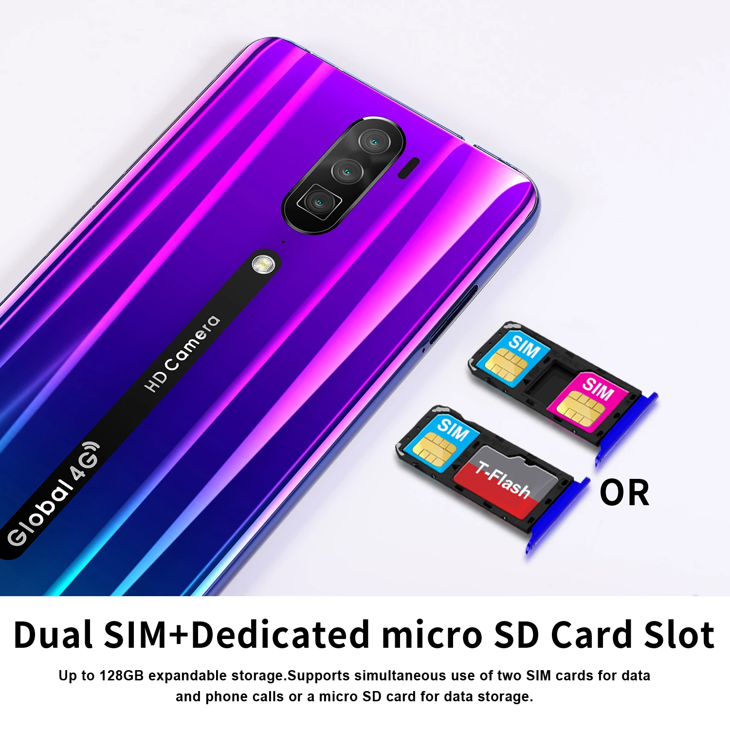 Rino Smartphone Android 4G Cellphones Global Version 6.3 Inch Dual Sim Unlocked Mobile Phone Water Drop Screen