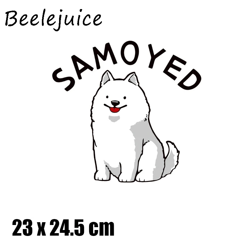 24 шт., мультипликационные нашивки для одежды Husky corgi Samoyed dog, термопереводные наклейки, декоративные аксессуары