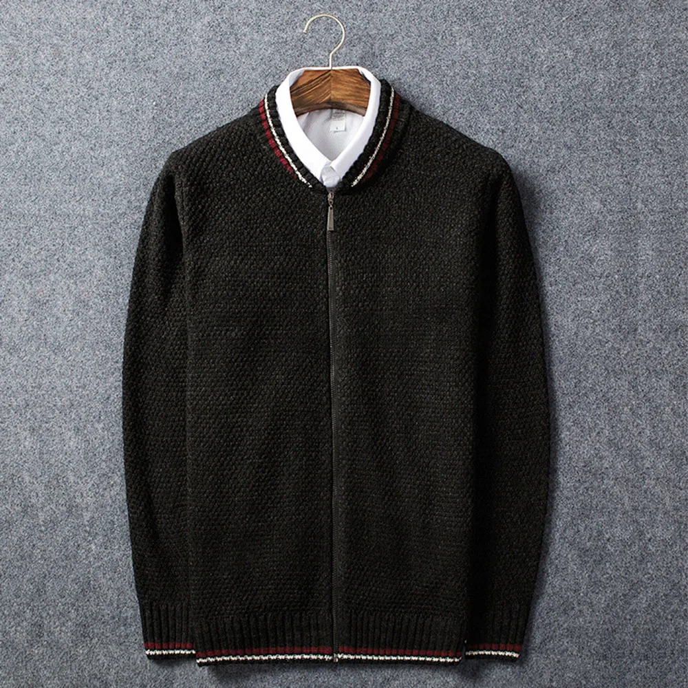 Low Price Fashion Business Black Sweater Men Coat Cardigan Autumn Winter Sweaters Plus Size 3XL Zipper Man Korean Casual Knitting Outwear