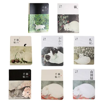 

New Blank Vintage Sketchbook Diary Drawing Painting 80 sheet Cute Cat Notebook paper Sketch Book Office School Supplies Gift