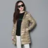 0-10℃ Winter Jackets Women White Duck Down Long Coat Female Hooded Quilted Parkas Ultra Light Portable Down Coats for Women 2