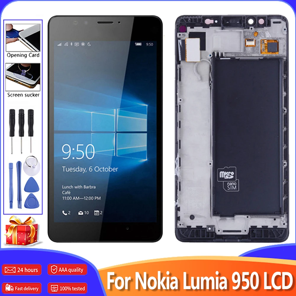 5 2 &quotоригинальный для Microsoft Nokia Lumia 950 ЖК-дисплей сенсорный экран дигитайзер в