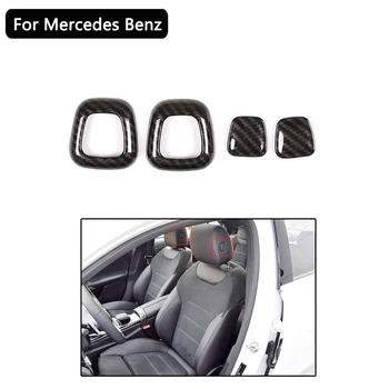 

For Mercedes Benz A Class W177 2019 For GLE 2020 Car Accessories 4 Pcs Car ABS Headrest Button Decoration Trim