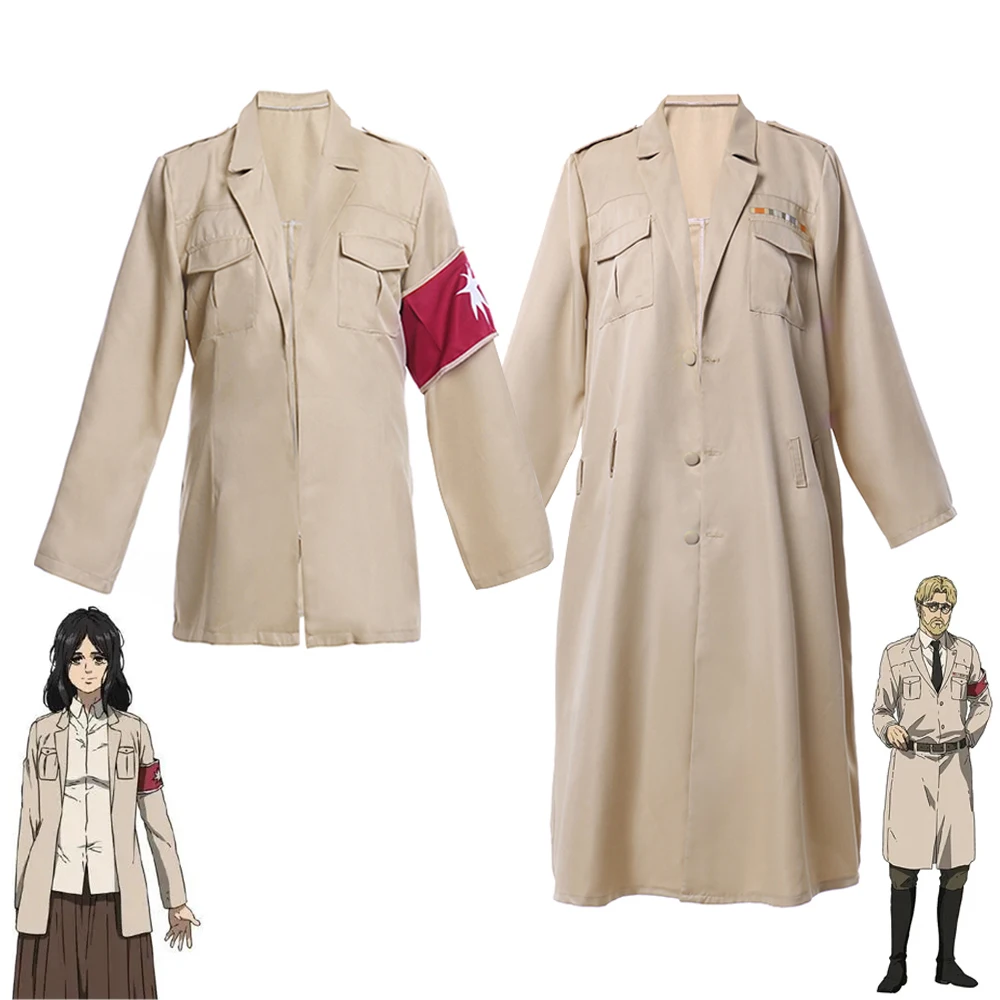 

Anime Attack On Titan Final Season Eren Jaeger Cosplay Costumes Zeke Jaeger Trench Coat Jacket Halloween Party Carnival Girl