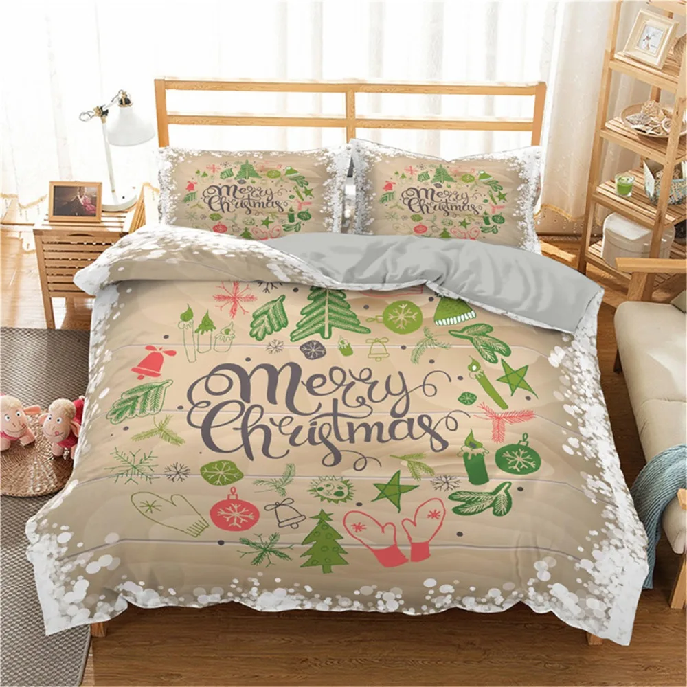 Boniu Merry Christmas постельное белье с 3d принтом оленя и Санта Клауса набор пододеяльников с наволочкой микрофибра постельное белье