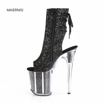 

MAIERNISI Women's Boots model ladies shoes New pattern superstar 20CM Stiletto heels Waterproof 10CM Steel tube dance Nightclub