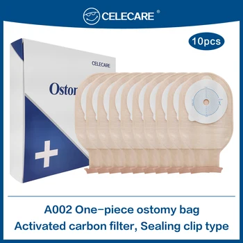 

Ostomy Bags for Colostomy Ileostomy Stoma Care,One-Piece Drainable Pouches with Clip Closures,10PCS