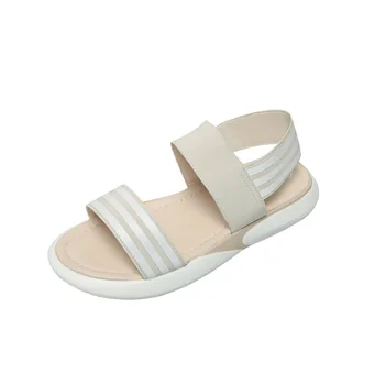 

Ladies Summer Shoes Bohemian Style Blue Red Fashion Sandals Women Lattice Stripe Flat-soled Beach Shoes Zapatos De Mujer X6X0047