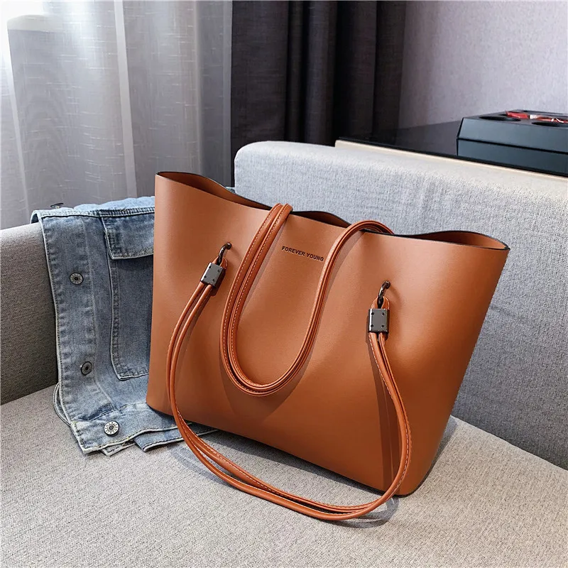 Женские сумки женские модные рюкзаки женские вместительные сумки для женщин роскошный бренд PU кожа большая сумка на плечо - Цвет: Brown
