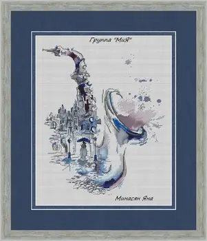 

GG RS cotton self-matching cross stitch Cross stitch RS cotton comes with no prints No prints Night City Melody